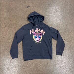 Def Leppard Rock of Ages Navy Blue Graphic Hoodie